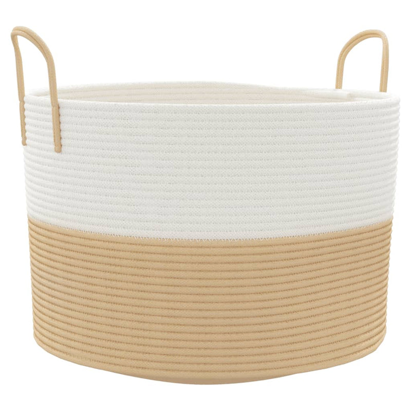 Load image into Gallery viewer, Vidaxl opbergmand ø 51x33 cm katoen beige en wit