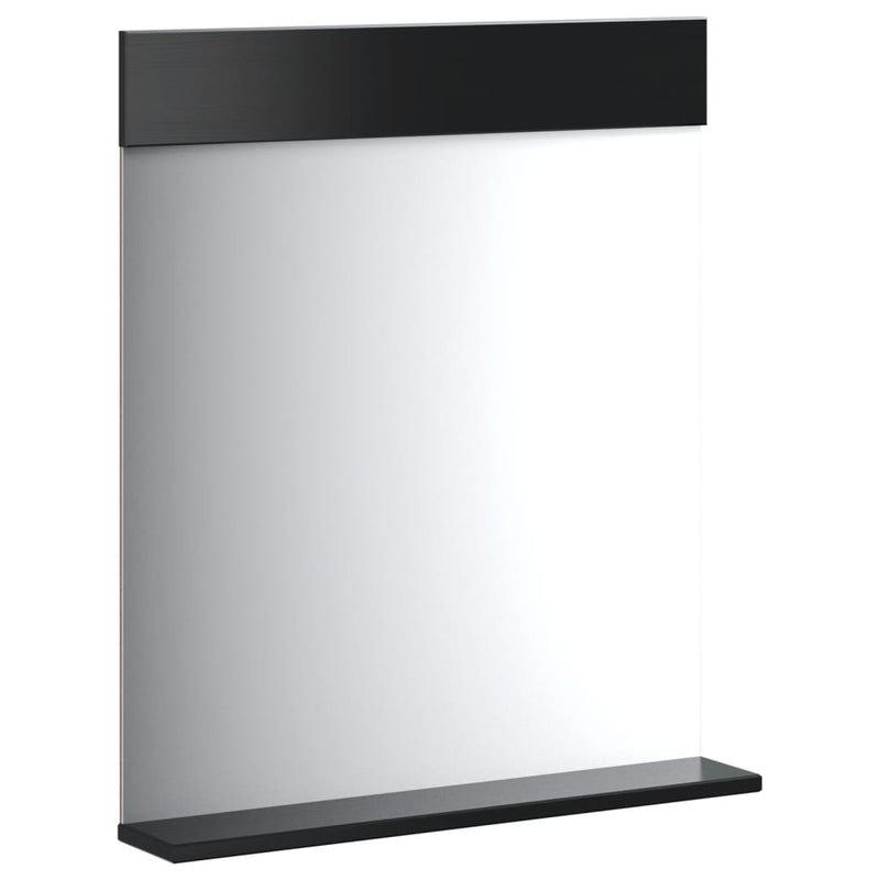 Load image into Gallery viewer, Vidaxl badkamerspiegel met schap berg 60x12x70 cm massief hout zwart