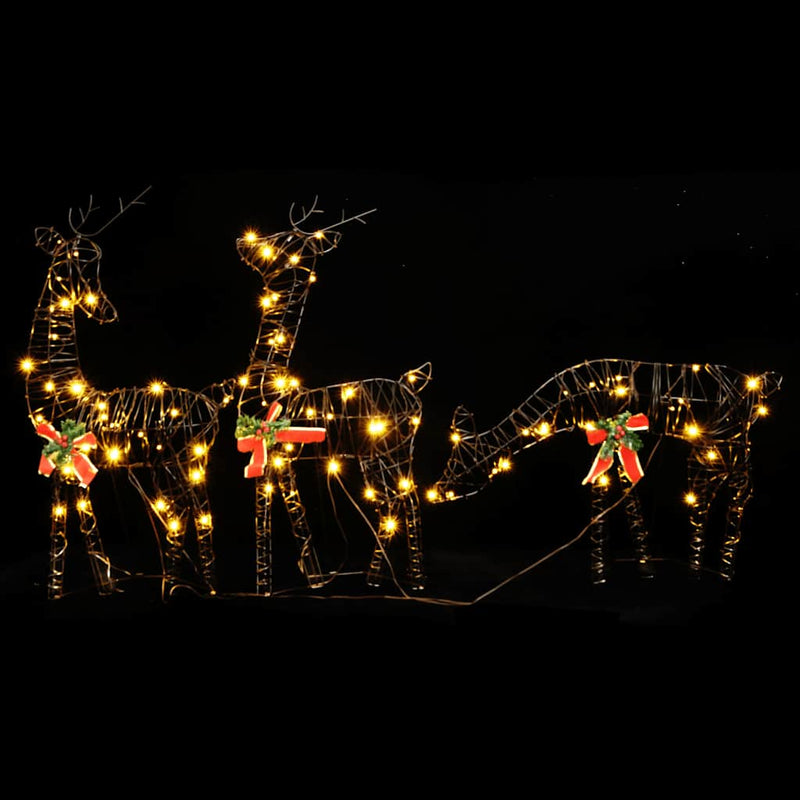 Load image into Gallery viewer, Vidaxl kerstversiering rendierfamilie 90 led's rattan warmwit