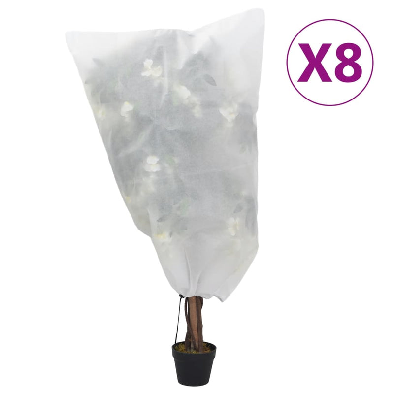 Load image into Gallery viewer, Vidaxl plantenhoezen met trekkoord 8 st 70 g m² 0,8x1 m