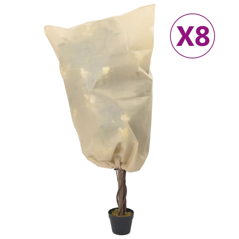 Load image into Gallery viewer, Vidaxl plantenhoezen met trekkoord 8 st 70 g m² 0,8x0,8 m