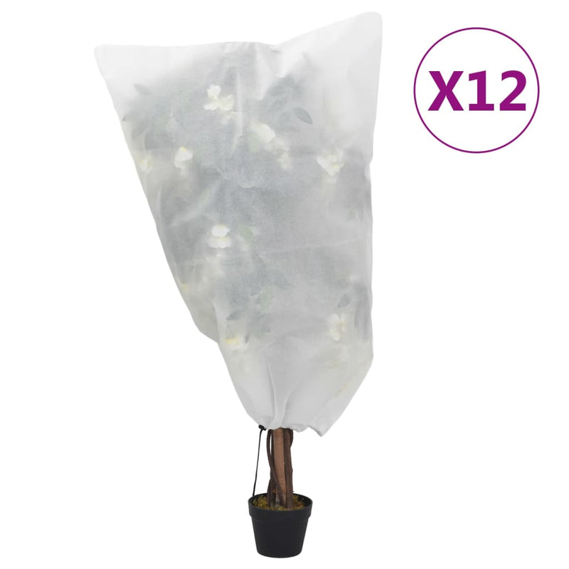 Load image into Gallery viewer, Vidaxl plantenhoezen met trekkoord 12 st 70 g m² 0,8x1 m