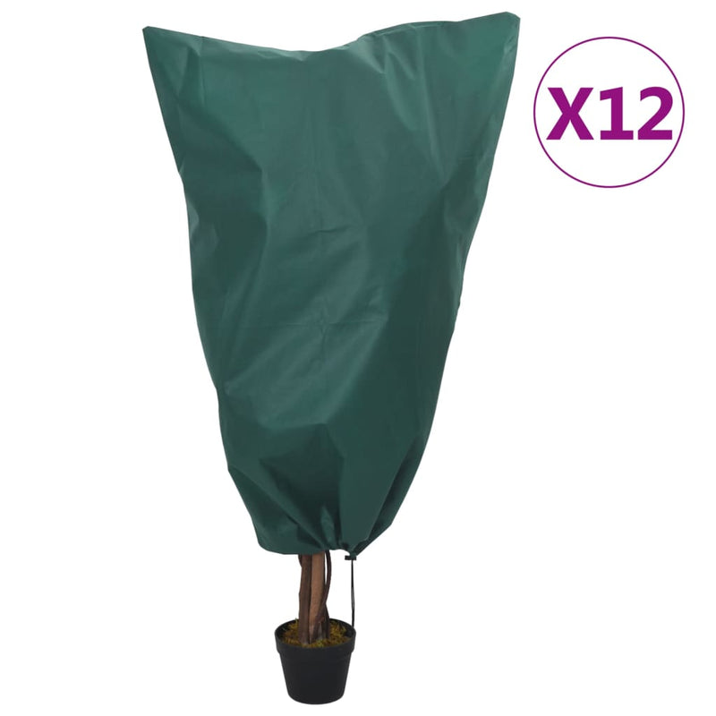 Load image into Gallery viewer, VidaXL Plantenhoezen met trekkoord 12 st 70 g m² 0,8x0,8 m