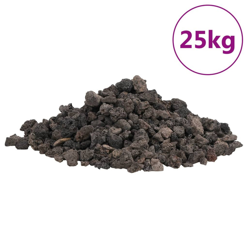 Afbeelding laden in galerijviewer, Vidaxl lavastenen 25 kg 1-2 cm zwart
