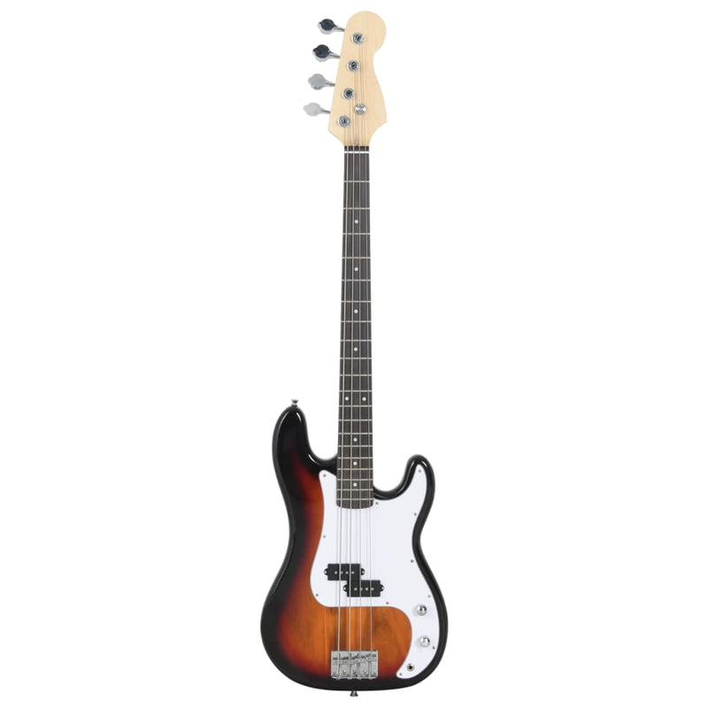 Load image into Gallery viewer, Vidaxl basgitaar voor beginners elektrisch met tas 4 4 46 bruin wit