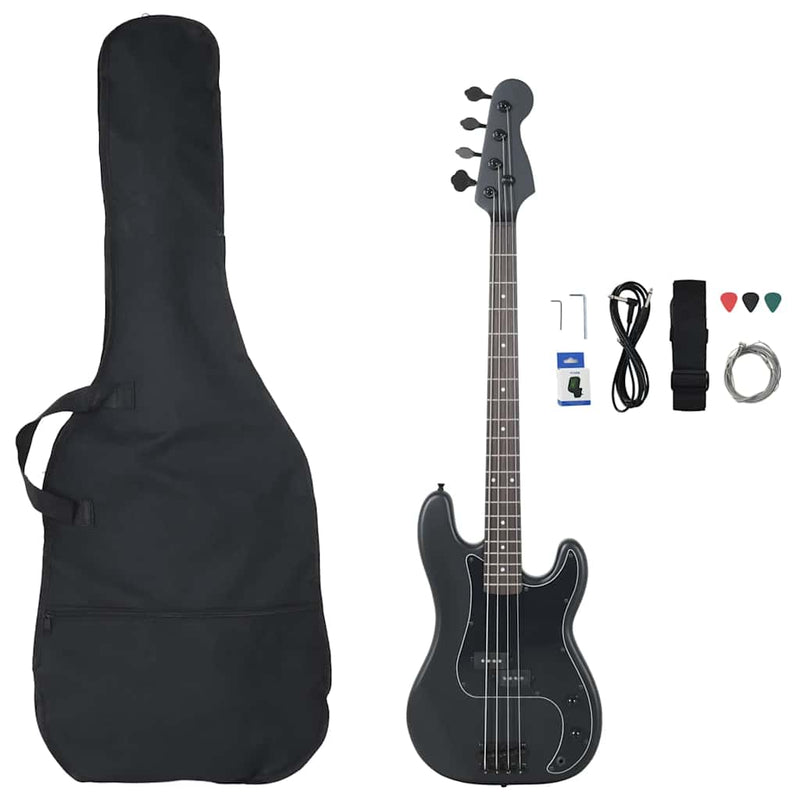 Load image into Gallery viewer, Vidaxl basgitaar voor beginners elektrisch met tas 4 4 46 zwart