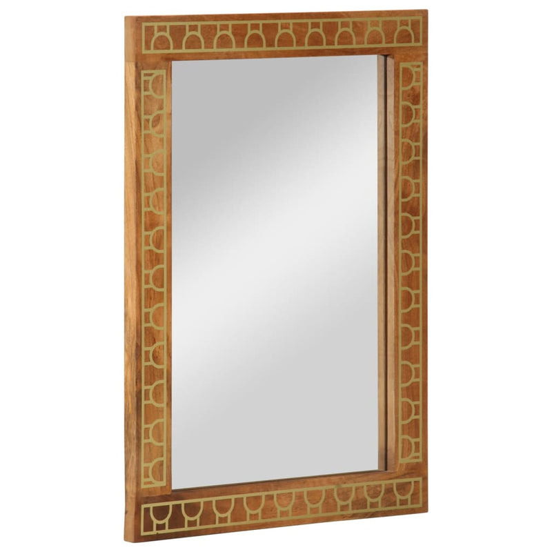 Afbeelding laden in galerijviewer, Vidaxl badkamerspiegel 50x70x2,5 cm massief mangohout en glas
