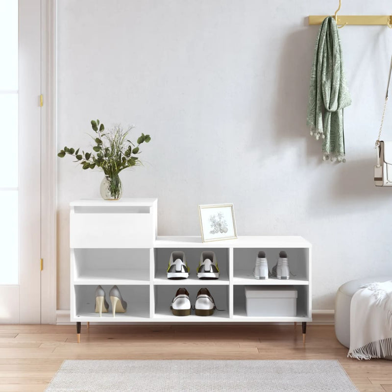 Load image into Gallery viewer, Vidaxl schoenenkast 102x36x60 cm bewerkt hout wit
