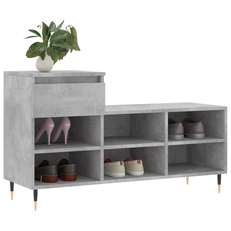 Load image into Gallery viewer, Vidaxl schoenenkast 102x36x60 cm bewerkt hout betongrijs