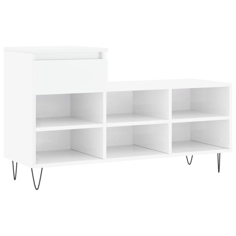 Load image into Gallery viewer, Vidaxl schoenenkast 102x36x60 cm bewerkt hout hoogglans wit