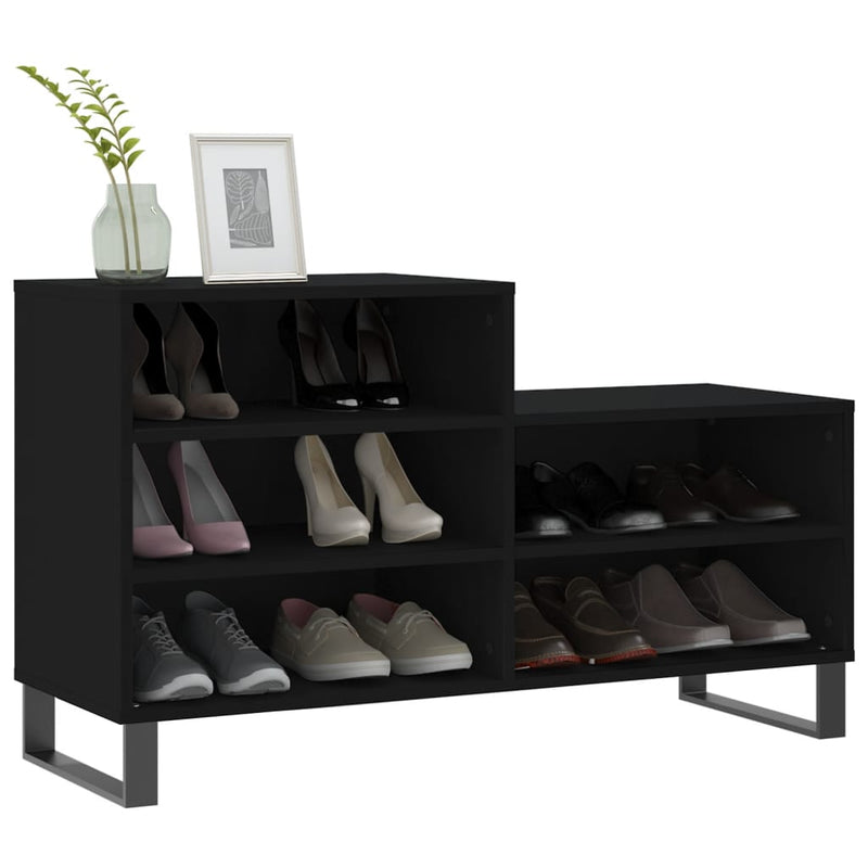 Load image into Gallery viewer, Vidaxl schoenenkast 102x36x60 cm bewerkt hout zwart