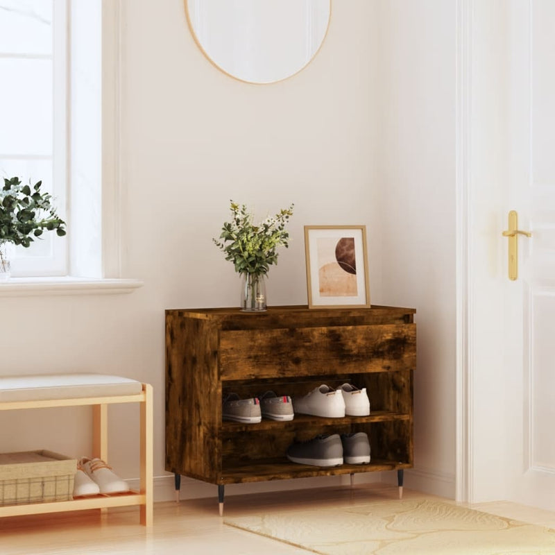 Load image into Gallery viewer, VidaXL Schoenenkast 70x36x60 cm bewerkt hout gerookt eikenkleurig