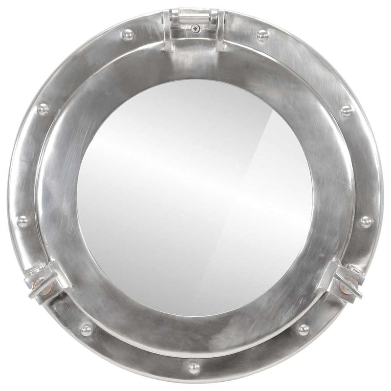 Load image into Gallery viewer, VidaXL Wandspiegel patrijspoort Ø38 cm aluminium en glas
