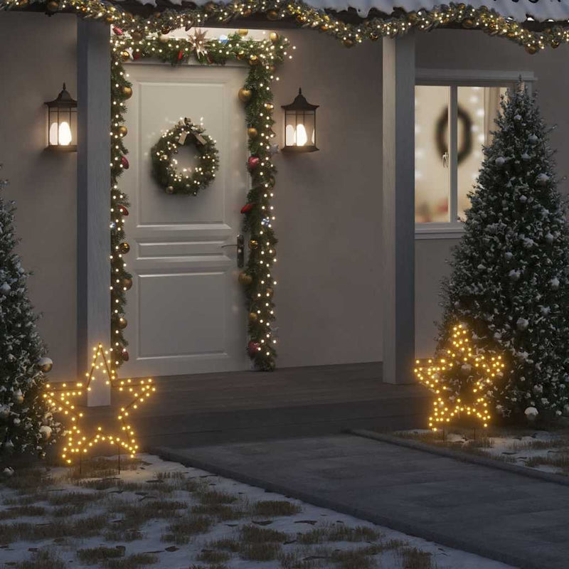 Load image into Gallery viewer, Vidaxl kerstverlichting ster met grondpinnen 80 led's 60 cm