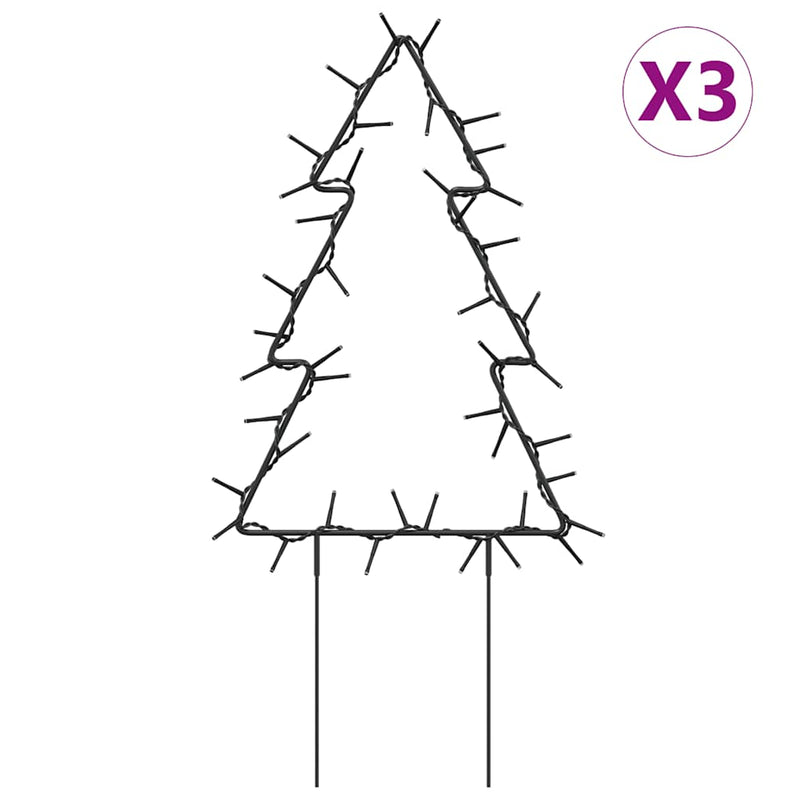 Load image into Gallery viewer, Vidaxl kerstverlichting kerstboom 3 st met grondpinnen 50 led's 30 cm