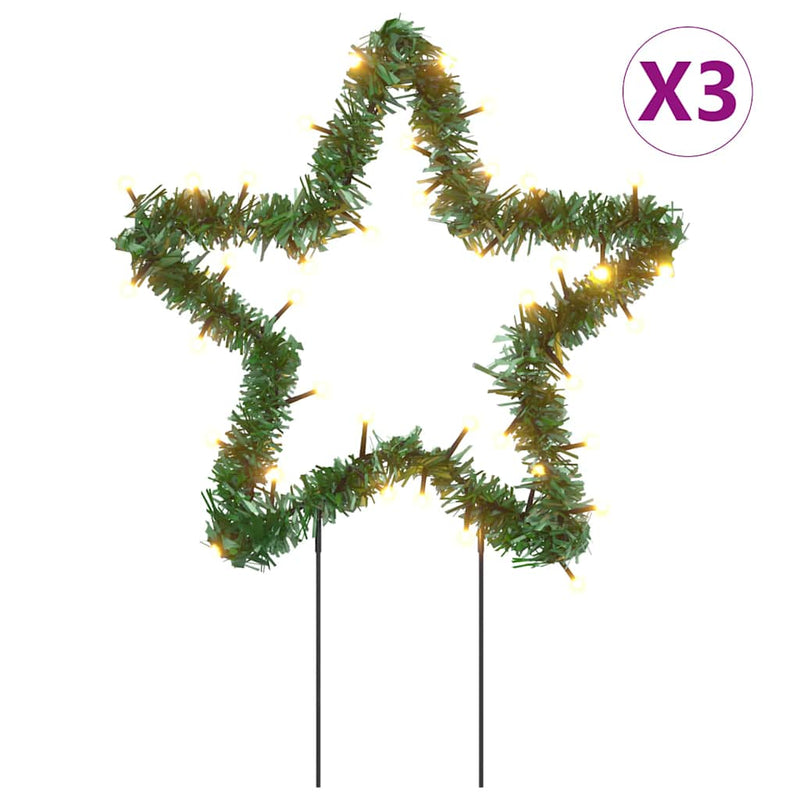 Load image into Gallery viewer, Vidaxl kerstverlichting ster 3 st met grondpinnen 50 led's 29 cm