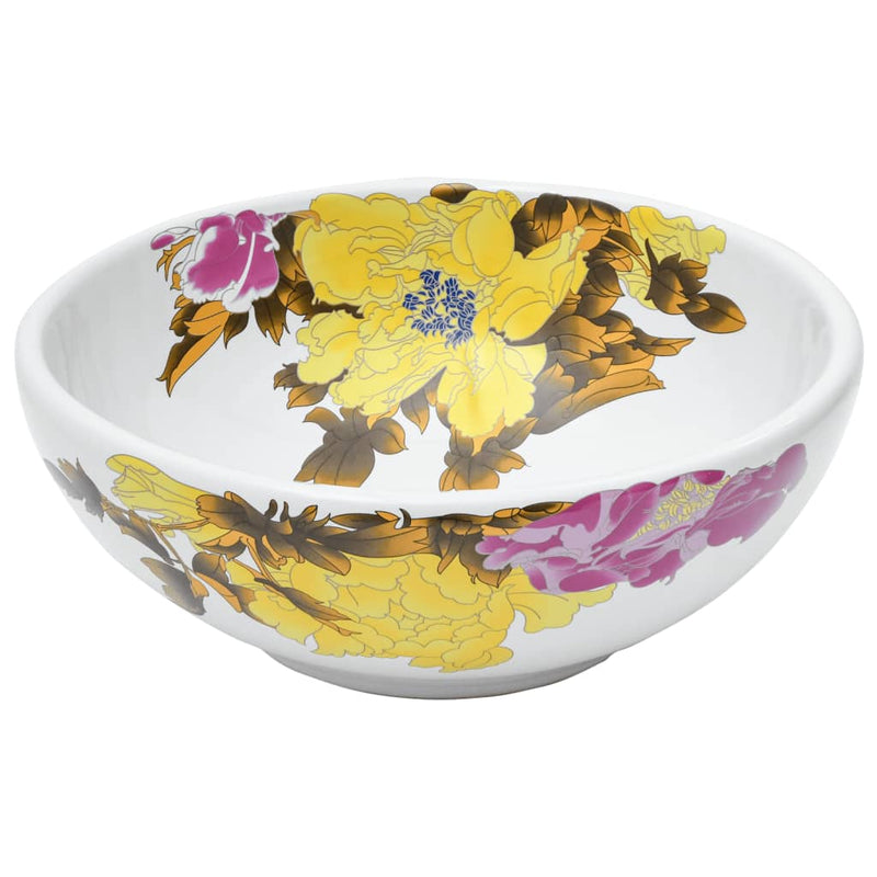 Load image into Gallery viewer, Vidaxl opzetwasbak rond φ41x14 cm keramiek meerkleurig