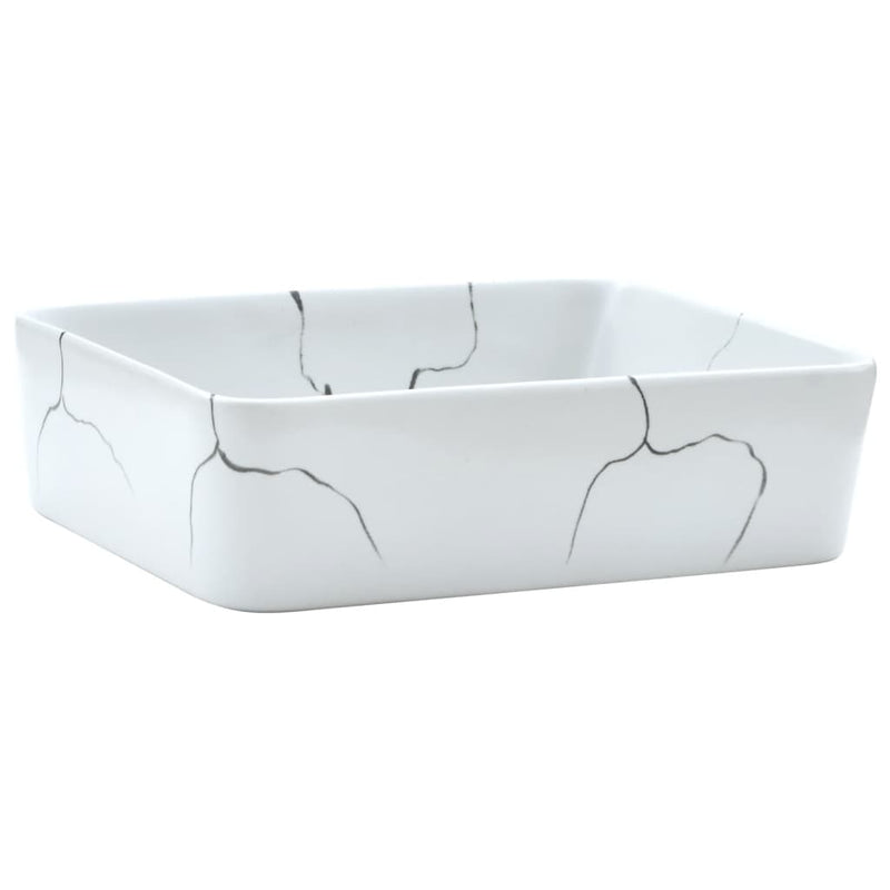 Load image into Gallery viewer, Vidaxl opzetwasbak rechthoekig 46x35,5x13 cm keramiek wit