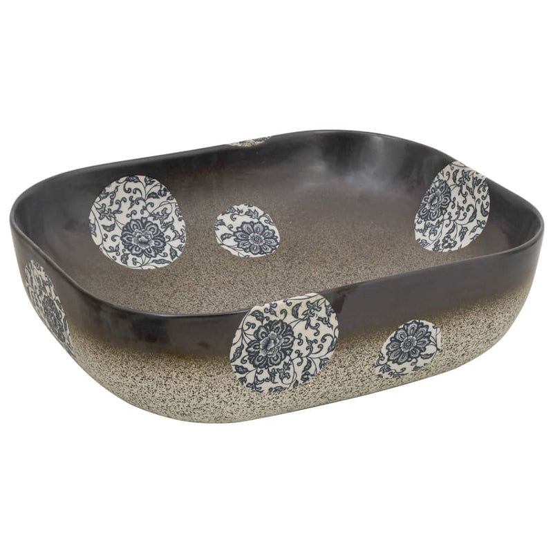 Load image into Gallery viewer, Vidaxl opzetwasbak rechthoekig 48x37,5x13,5 cm keramiek meerkleurig