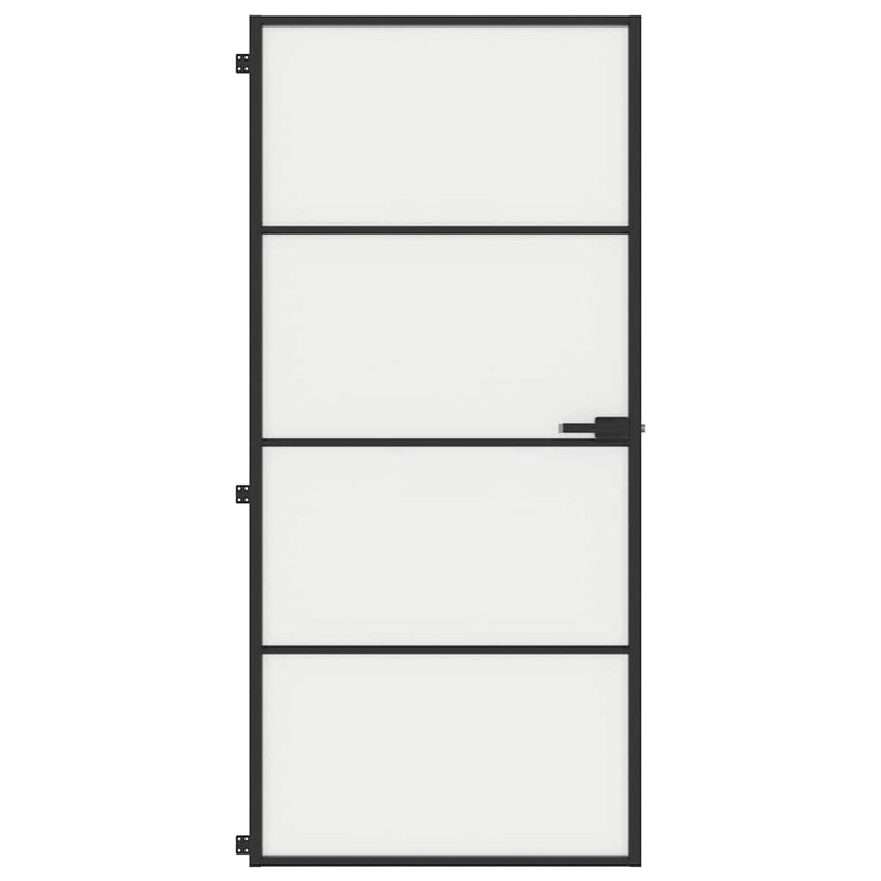 Load image into Gallery viewer, Vidaxl binnendeur smal 93x201,5 cm gehard glas en aluminium zwart