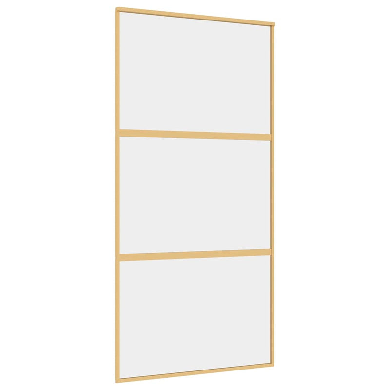 Load image into Gallery viewer, Vidaxl schuifdeur 102,5x205 cm helder esg-glas en aluminium goudkleur