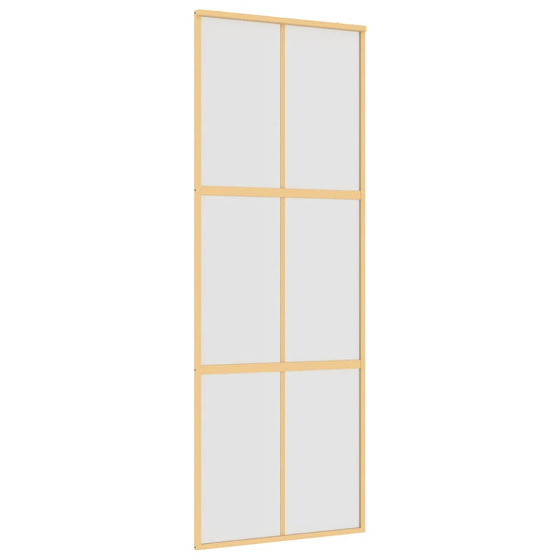 Load image into Gallery viewer, Vidaxl schuifdeur 76x205 cm mat esg-glas en aluminium goudkleurig