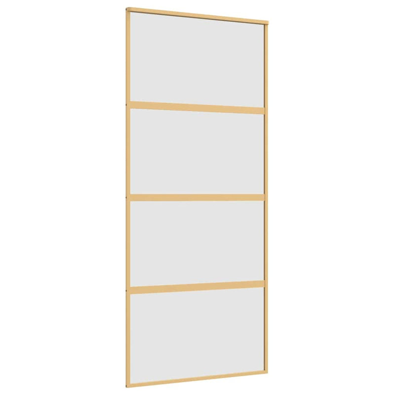 Load image into Gallery viewer, Vidaxl schuifdeur 90x205 cm mat esg-glas en aluminium goudkleurig