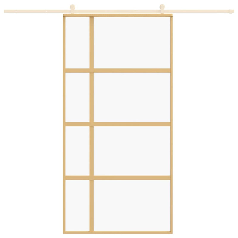 Load image into Gallery viewer, Vidaxl schuifdeur 102,5x205 cm helder esg-glas en aluminium goudkleur
