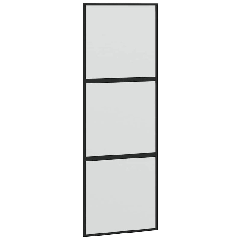 Load image into Gallery viewer, Vidaxl schuifdeur 76x205 cm gehard glas en aluminium zwart