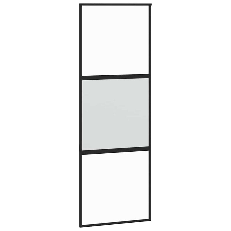 Load image into Gallery viewer, Vidaxl schuifdeur 76x205 cm gehard glas en aluminium zwart