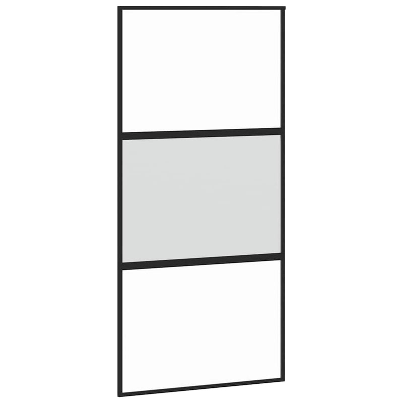 Load image into Gallery viewer, Vidaxl schuifdeur 102,5x205 cm gehard glas en aluminium zwart