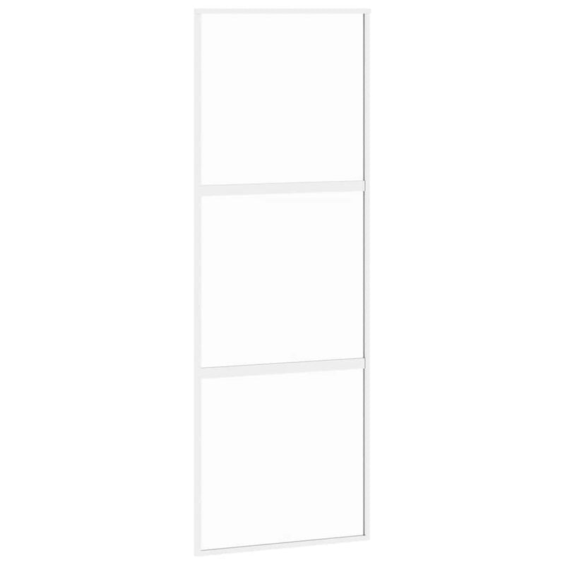 Load image into Gallery viewer, Vidaxl schuifdeur 76x205 cm gehard glas en aluminium wit
