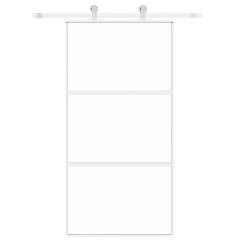 Load image into Gallery viewer, Vidaxl schuifdeur 102,5x205 cm gehard glas en aluminium wit
