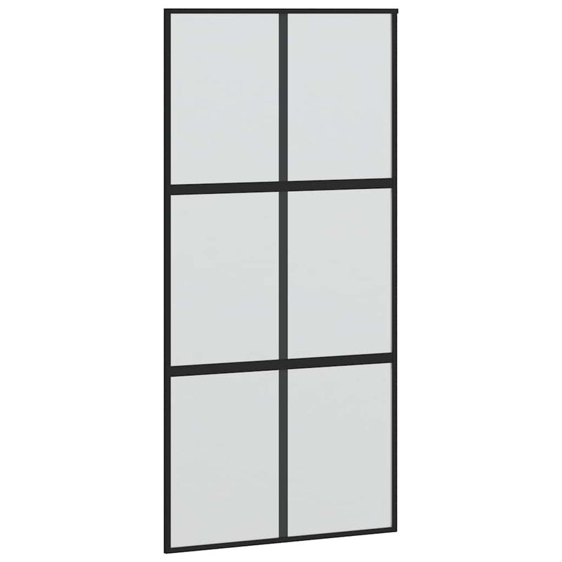 Load image into Gallery viewer, Vidaxl schuifdeur 102,5x205 cm gehard glas en aluminium zwart
