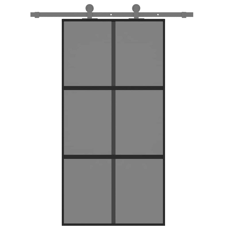 Load image into Gallery viewer, Vidaxl schuifdeur 102,5x205 cm gehard glas en aluminium zwart