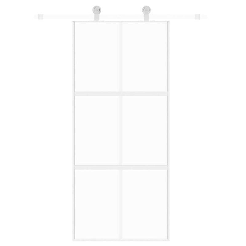 Load image into Gallery viewer, Vidaxl schuifdeur 90x205 cm gehard glas en aluminium wit