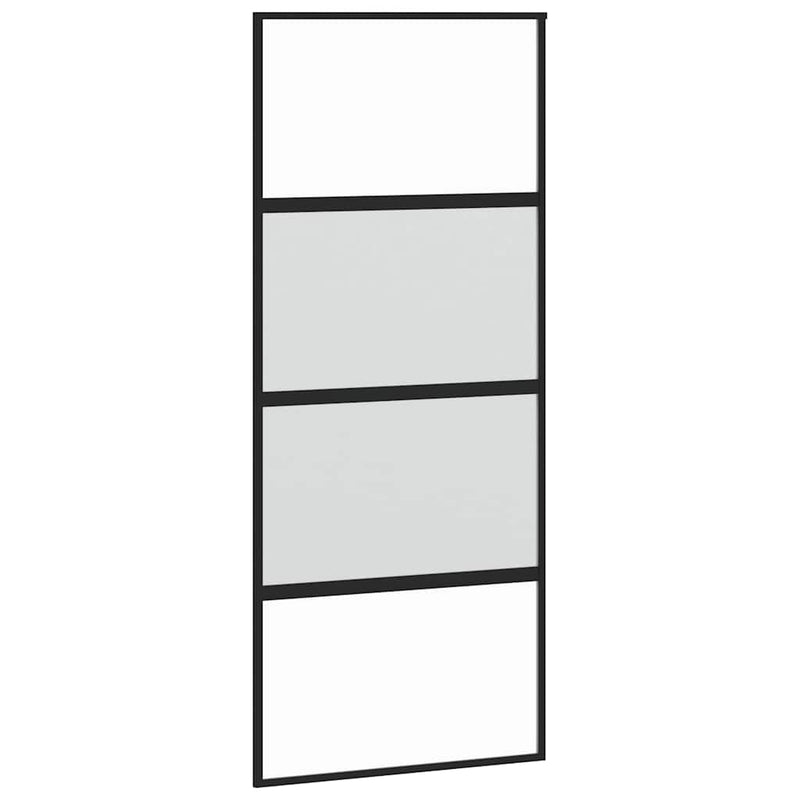Load image into Gallery viewer, Vidaxl schuifdeur 90x205 cm gehard glas en aluminium zwart