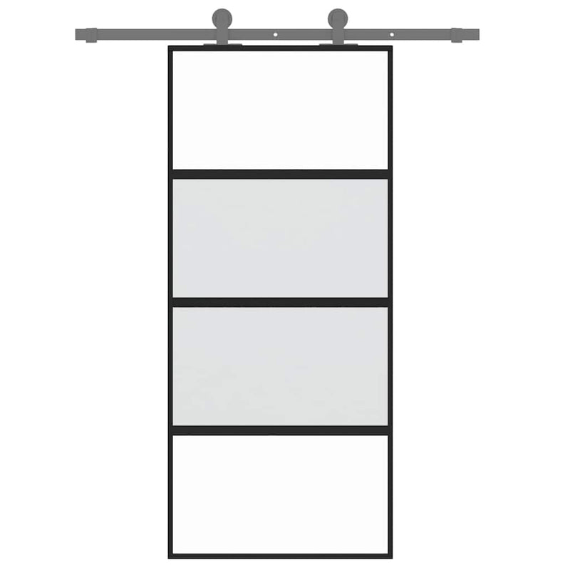 Load image into Gallery viewer, Vidaxl schuifdeur 90x205 cm gehard glas en aluminium zwart
