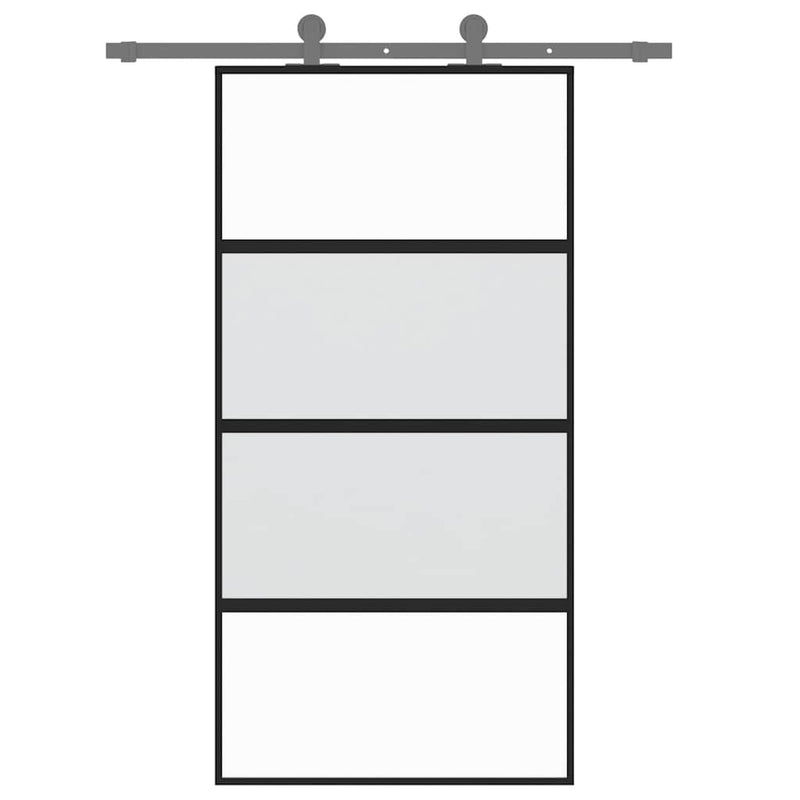 Load image into Gallery viewer, Vidaxl schuifdeur 102,5x205 cm gehard glas en aluminium zwart