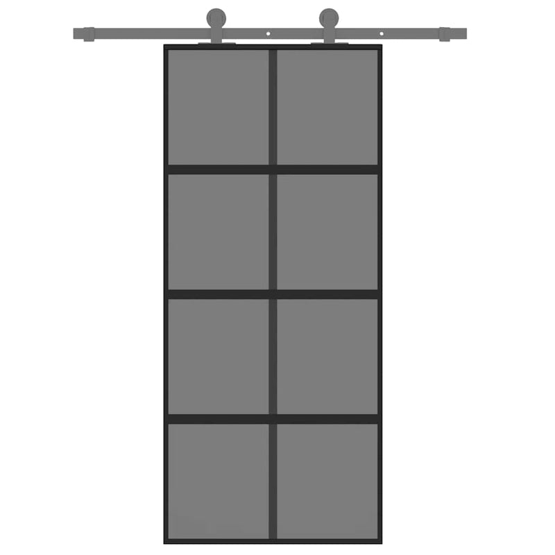 Load image into Gallery viewer, Vidaxl schuifdeur 90x205 cm gehard glas en aluminium zwart
