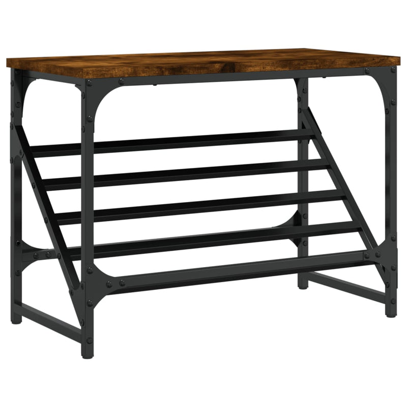 Load image into Gallery viewer, Vidaxl schoenenrek 60x30x45 cm bewerkt hout gerookt eikenkleurig