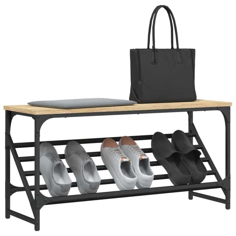 Load image into Gallery viewer, Vidaxl schoenenrek 90x30x45 cm bewerkt hout sonoma eikenkleurig
