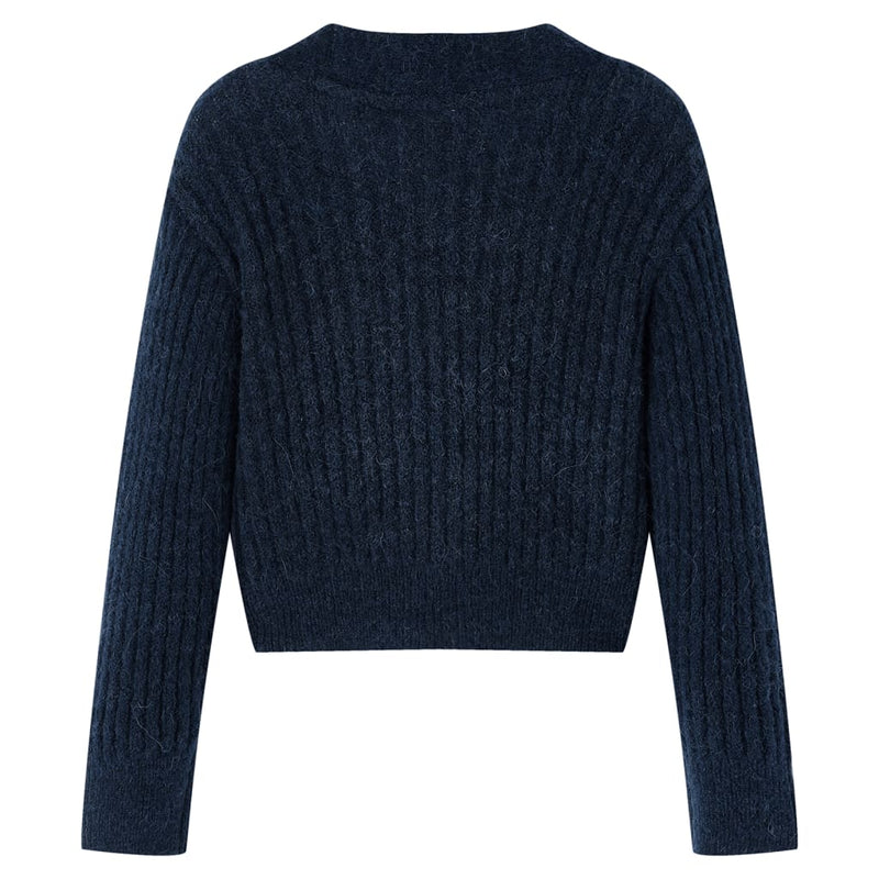 Load image into Gallery viewer, VidaXL Kindervest gebreid 92 marineblauw