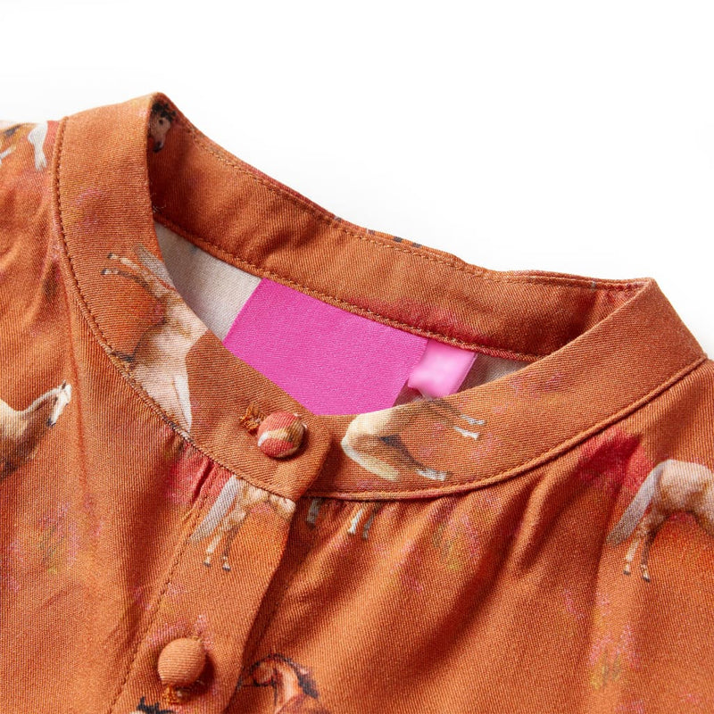 Load image into Gallery viewer, Vidaxl kinderjurk 116 cognackleurig