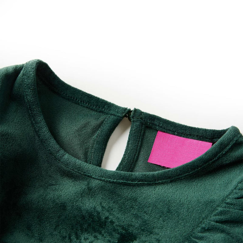Load image into Gallery viewer, Vidaxl kinderblouse met ruches 128 donkergroen