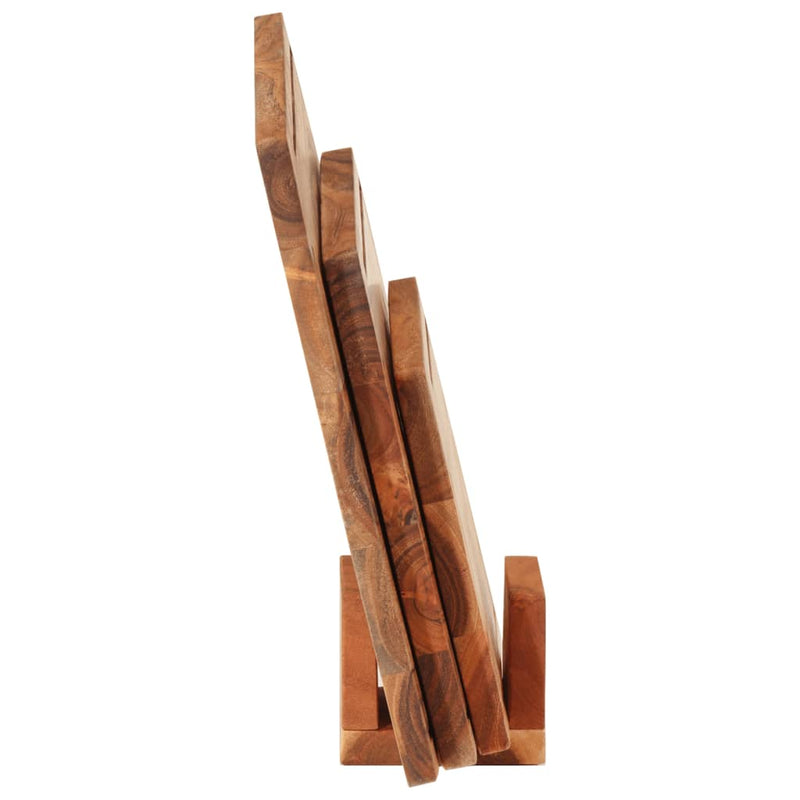 Load image into Gallery viewer, VidaXL 3-delige Snijplankenset met standaard massief acaciahout