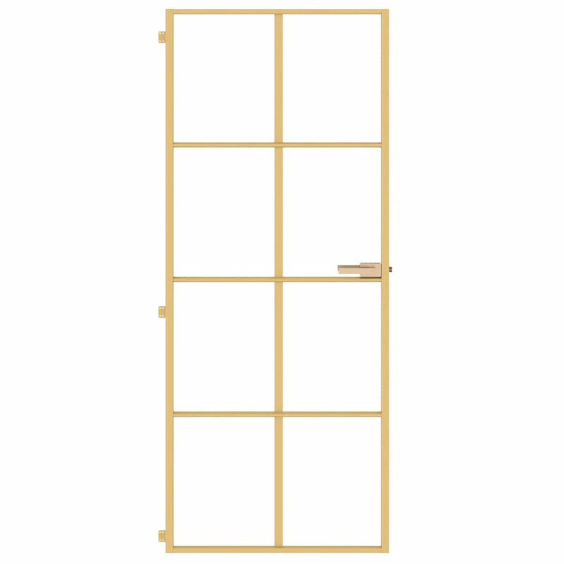 Load image into Gallery viewer, Vidaxl binnendeur smal 83x201,5 cm gehard glas en aluminium goudkleur