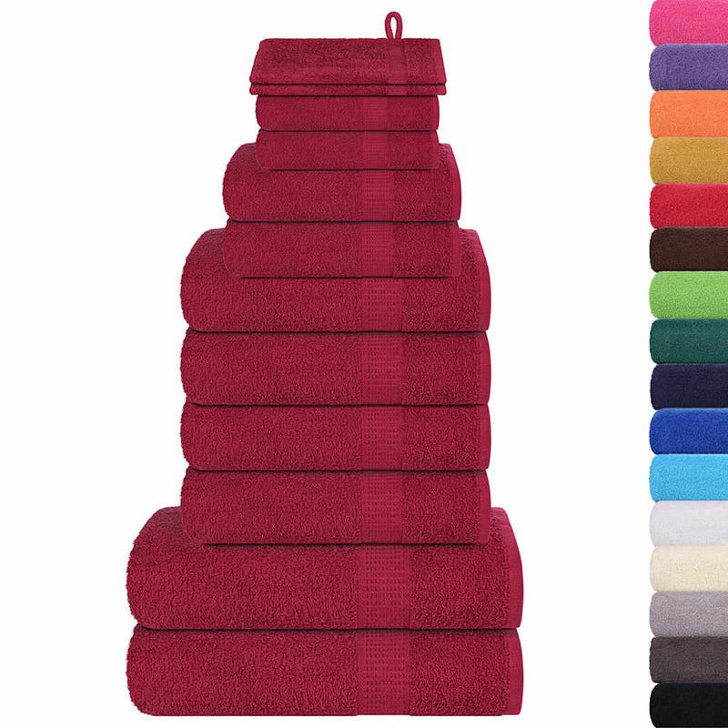 Load image into Gallery viewer, Vidaxl 12-delige handdoekenset frogn 360 g m² bordeaux