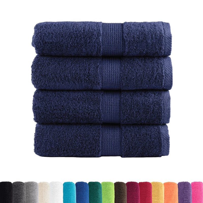 Load image into Gallery viewer, Vidaxl premium washandjes solund 4 stuks marineblauw 30x30 cm 600 g m²