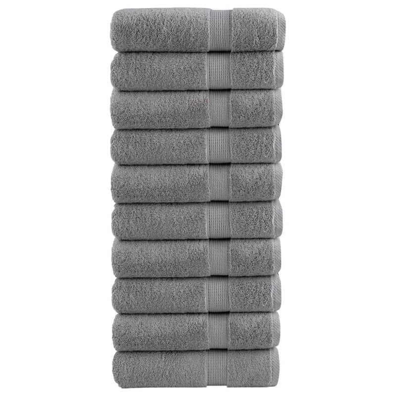 Load image into Gallery viewer, Vidaxl badhanddoeken solund 10 st 600 g m² 100x150 cm grijs